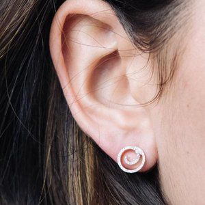 Diamond 'swirl' stud earrings